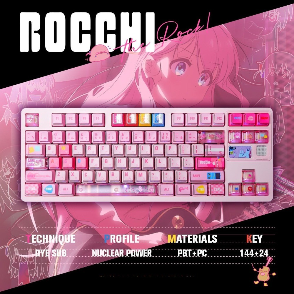 Bocchi The Rock Keycaps Cherry Profile 130+ Keys PBT PC Wooting Aula ...