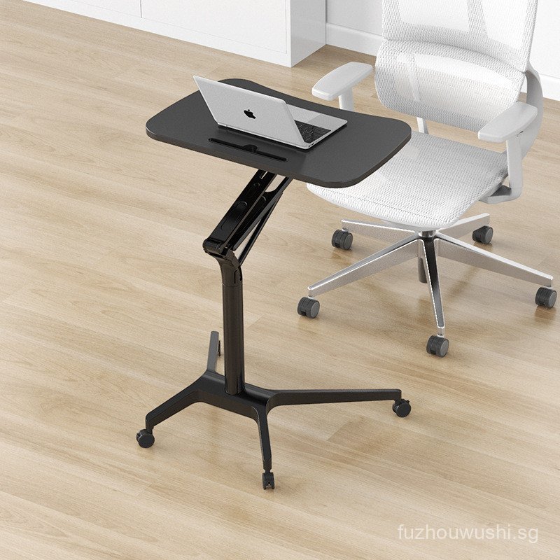 Standing Work Desk with Pneumatic Lift, Bedside with Wheels, Movable ...