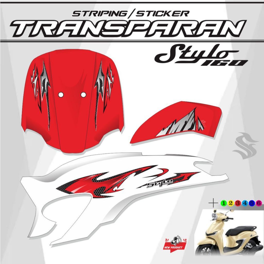 STYLO TRANSPARENT STICKER VARIATION STRIPING HONDA STYLO 160 STICKER ...
