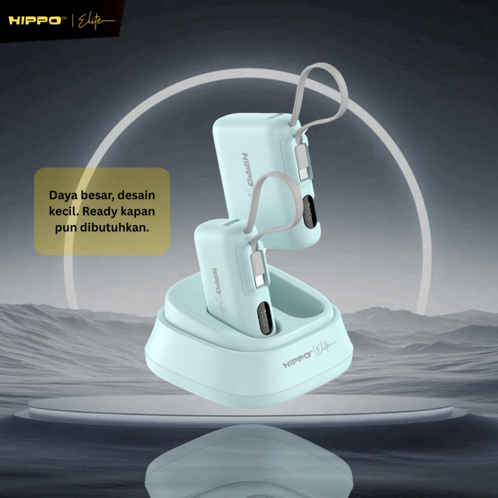 [CCC Certified] Hippo Elite Powerbank Pearl 5000mAh / 10000mAh / Dock Only / Full 1 Set PD 22,5W Power Delivery - Gambar 3