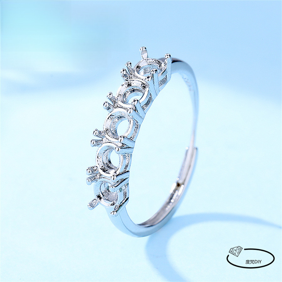 Ring Setting Empty Ring Base 5 Main Stone Position Ring Empty Base DIY ...