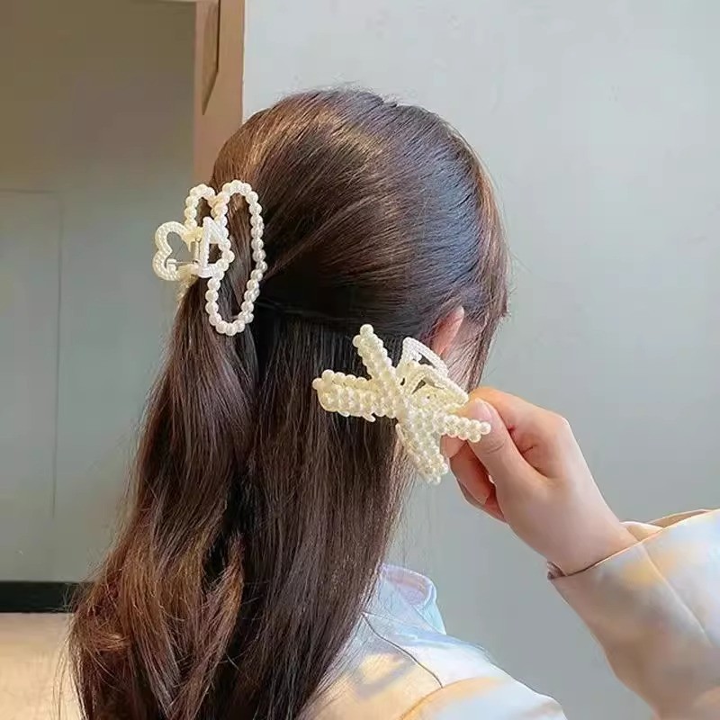 POPmaker Jepit Rambut Mutiara Elegan Wanita - Gambar 2