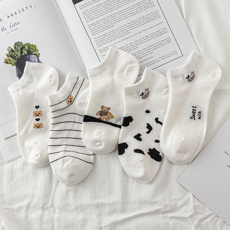 Popmaker Shop Kaos Kaki Korea Sapi Lucu Unisex - Gambar 3