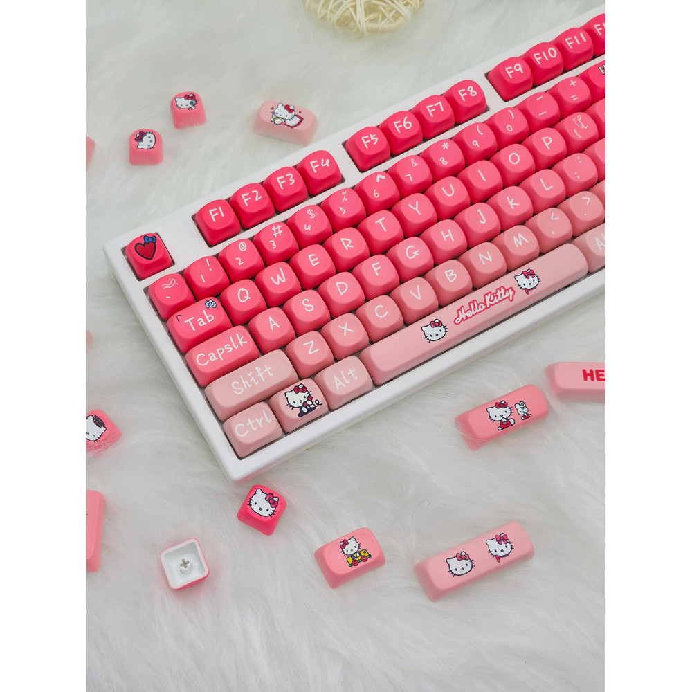 wireless keyboard gaming keyboard HelloKitty theme gradient MOA highly ...