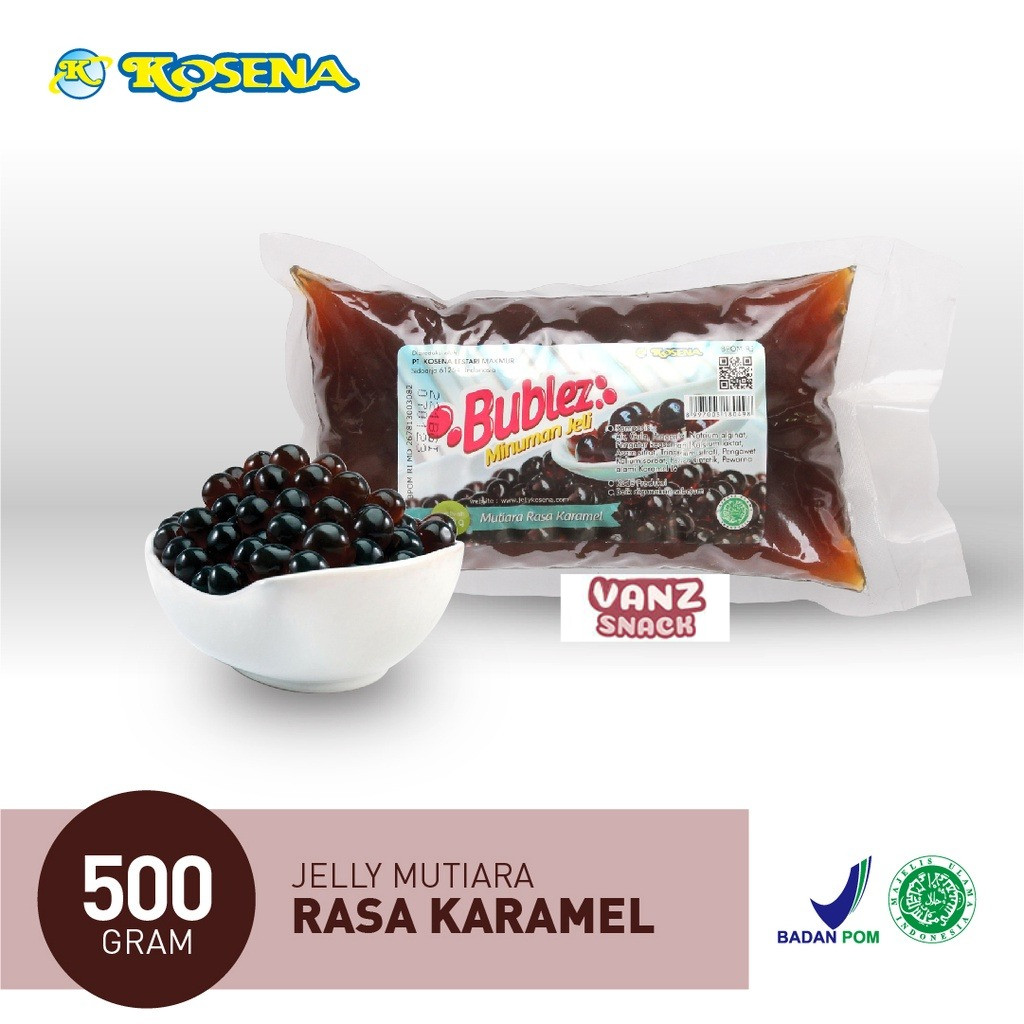 Bublez Jelly Mutiara Karamel Kenyal 500g Halal