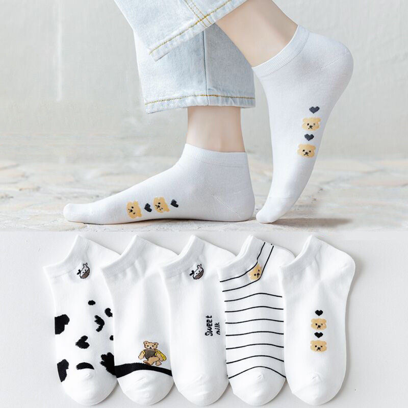 Popmaker Shop Kaos Kaki Korea Sapi Lucu Unisex - Gambar 4
