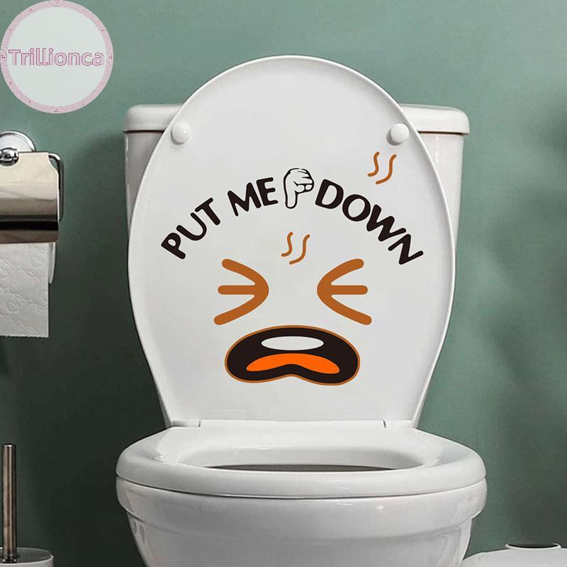 Trillionca Put Me Down Funny Toilet Seat Sticker Toilet Decal Quotes ...
