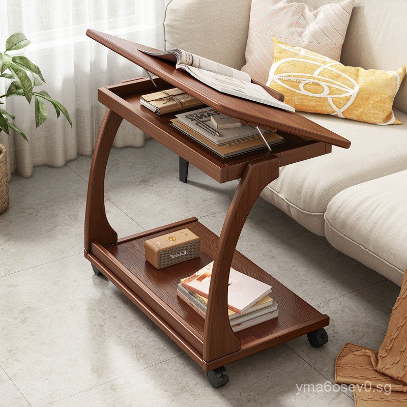 Sofa Side Table Side Cabinet Movable Small Coffee Table Solid Wood ...
