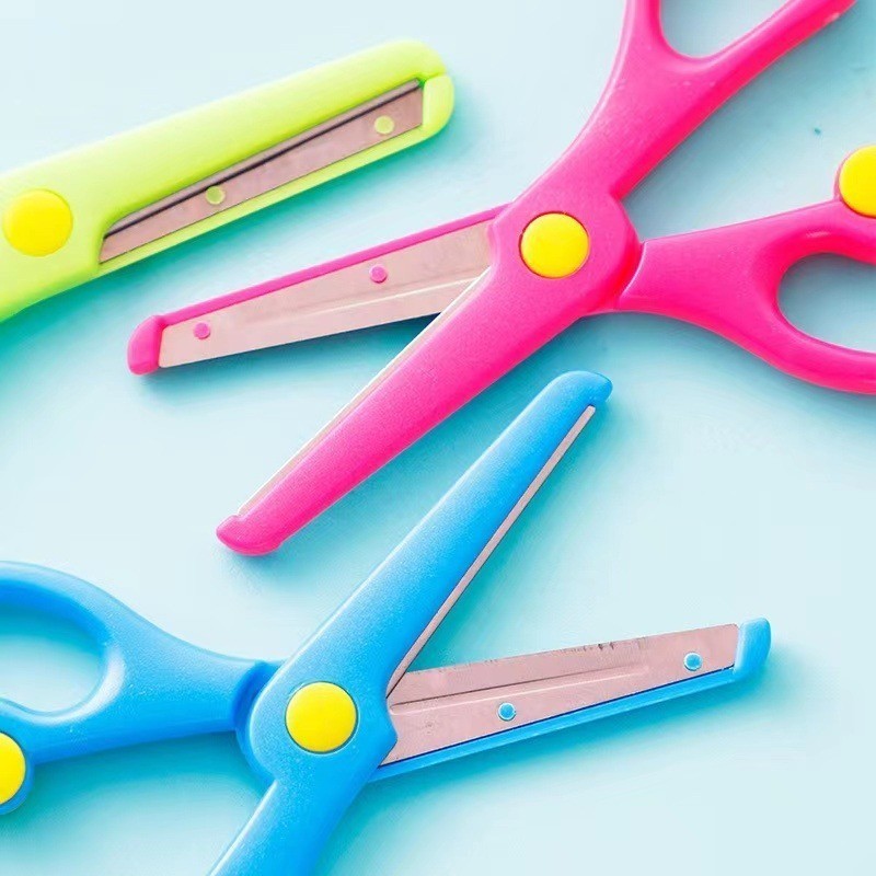 POPmaker shop Gunting Anak dengan Pelindung - Gunting Kertas Mini Warna-Warni, Aman & Nyaman H603 COD - Gambar 4