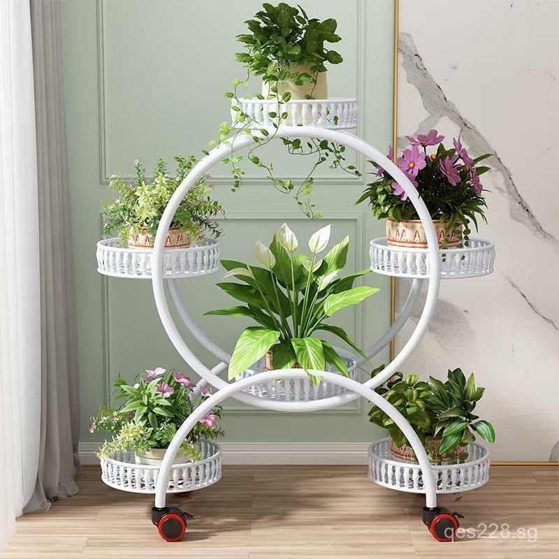 2024Adjustable Movable Flower Stand with Wheels, High-End New Model ...