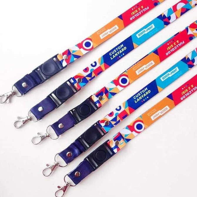 Popmaker Shop Lanyard ID Card Custom Logo Tahan Lama - Gambar 2
