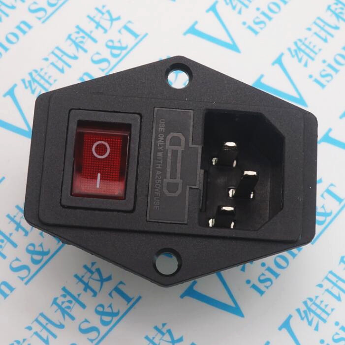 AC-08 Three-in-One AC Power Socket with Fuse Box with Switch with Light ...