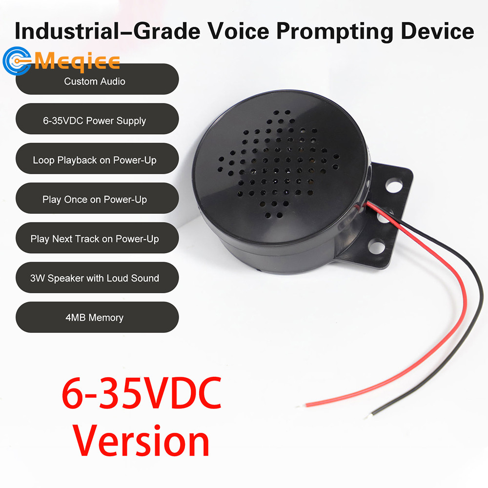 DC 5V/USB 5V/DC 6-35V Industrial-Grade Voice Prompt MP3 Player Power-On ...