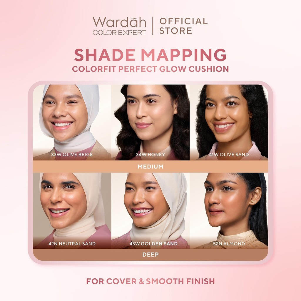 [SPECIAL LIVE STREAMING] Wardah Colorfit Perfect Glow Cushion 15 g - Medium-High Coverage Hingga 12 Jam Dengan SPF 40 PA - Dilengkapi Dengan Glow Perfecting Pigment & Skincare-infused CICA + Hydra B-Glucan - Hasil Akhir Glowing - Makeup - Gambar 3