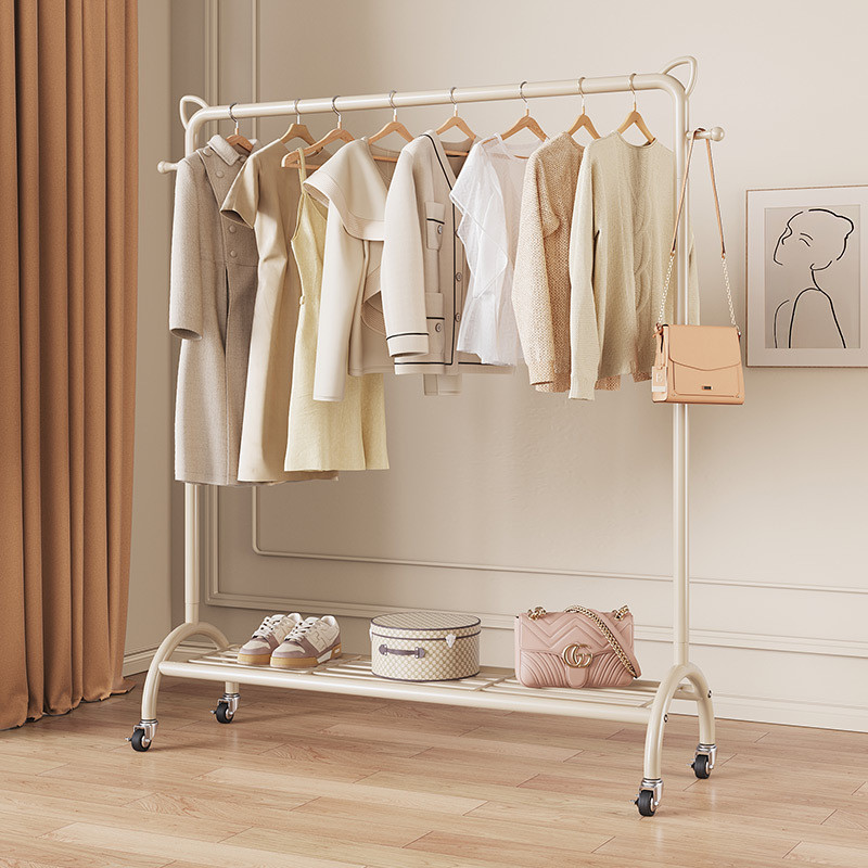 Coat Rack Cream Style Clothes Drying Rack Floor-standing Indoor ...