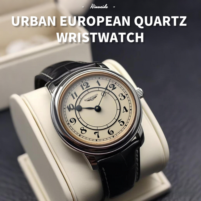 2025 European Style Quartz Watch/PU Belt Accurate Walking Time/Digital ...