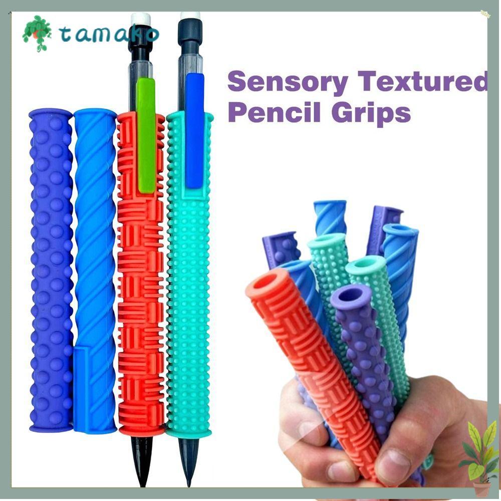 TAMAKO Pen Grips, 4 Sleeves 2 Pencils Ergonomic Writing Aid Pencil ...