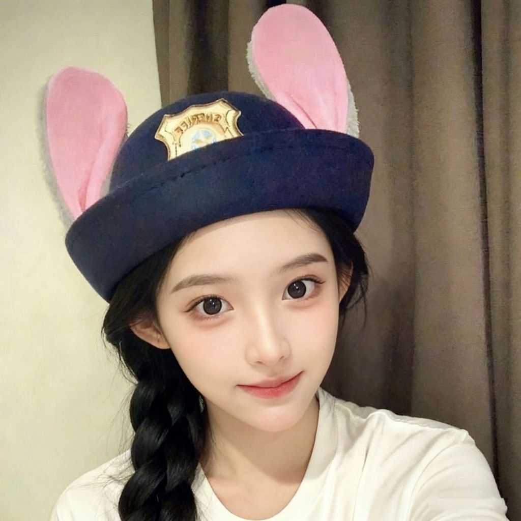 Zootopia Judy Hopps Rabbit Police Hat Adult Kids Cartoon Cosplay