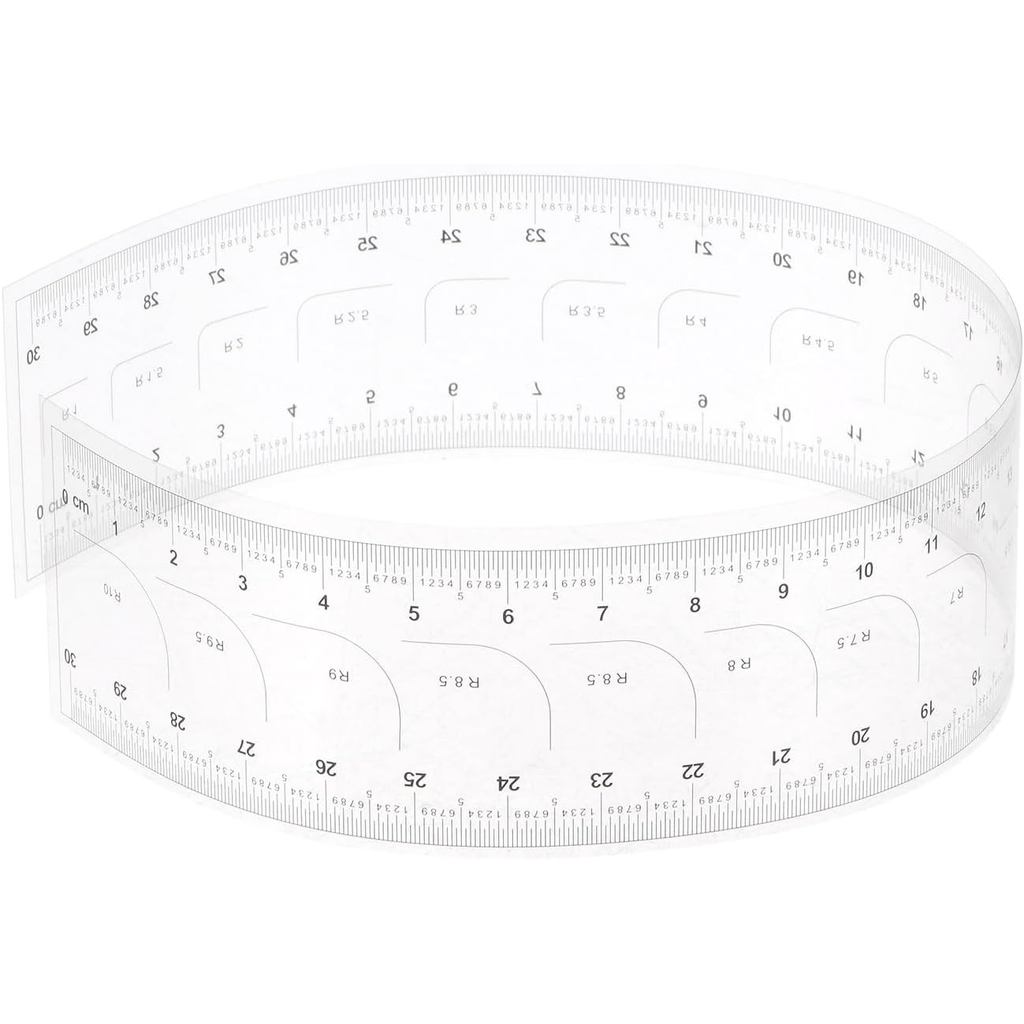 HARFINGTON Film Flexible Ruler 30cm 0.5mm Scale with R Angle PET ...
