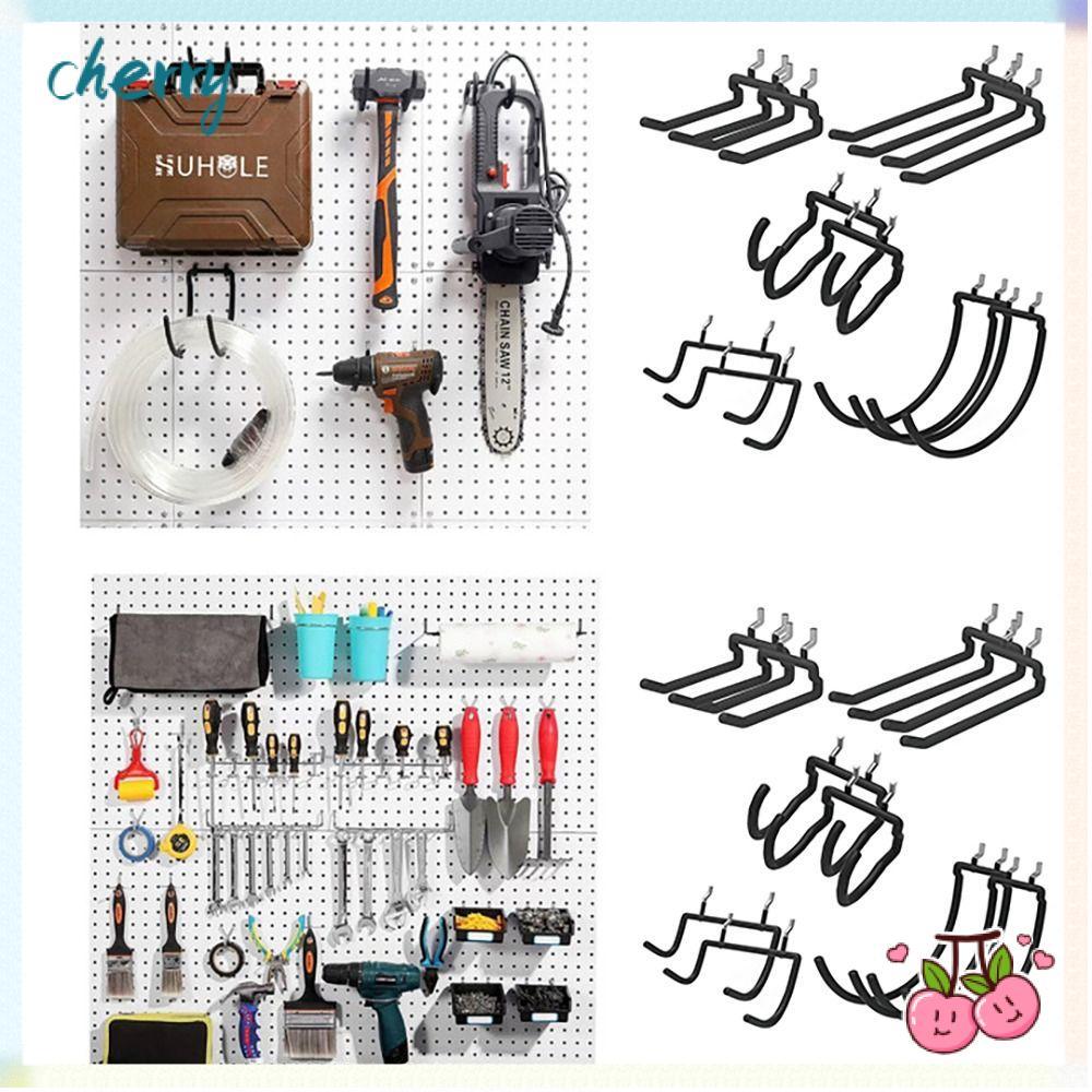 CHERRY Garage Storage Hooks Wall Mounted Utility Hole Plate Rack ...