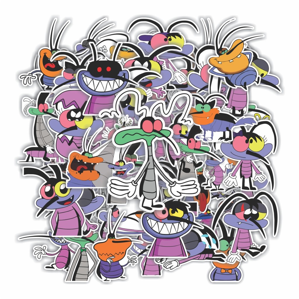50 PCS Oggy And The Cockroach Stickers Waterproof Stickers – Ideal to ...