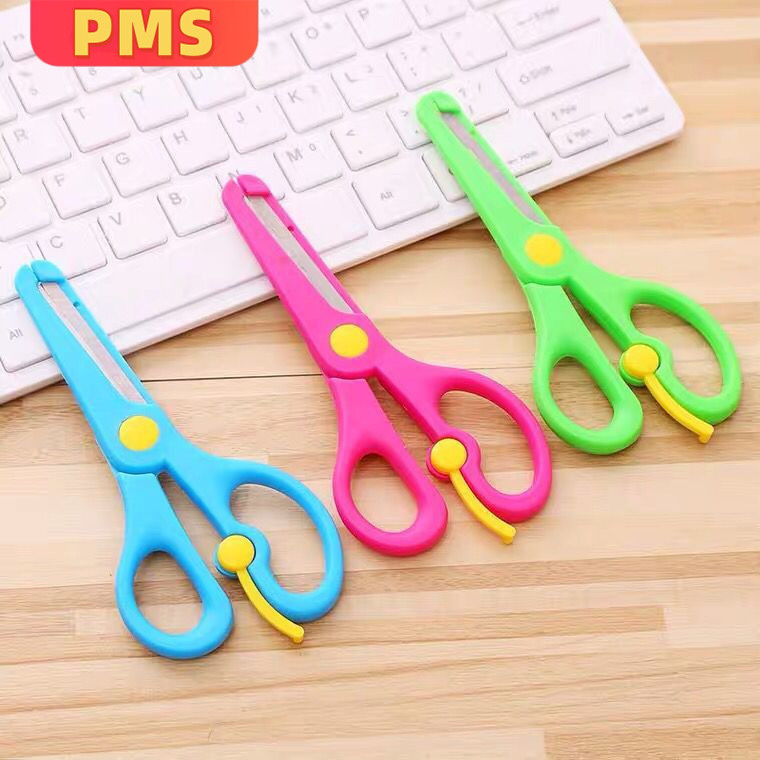 POPmaker shop Gunting Anak TK PAUD Aman - Gunting Kertas Mini Warni untuk Latihan Motorik Halus H603 COD