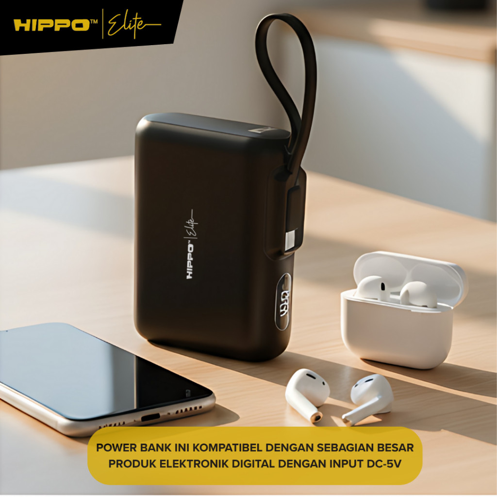 [CCC Certified] Hippo Elite Powerbank Pearl 5000mAh / 10000mAh / Dock Only / Full 1 Set PD 22,5W Power Delivery - Gambar 2