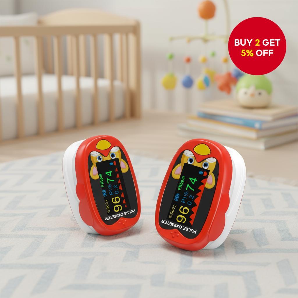 Rechargeable Pulse Oximeter for Babies, Pediatric Spo2 Blood Oxygen ...