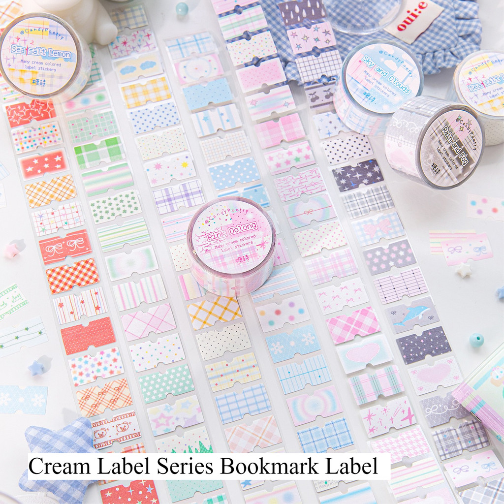 [HARU] Cream Label Series Bookmark Label Sticker Roll Bookmark ...