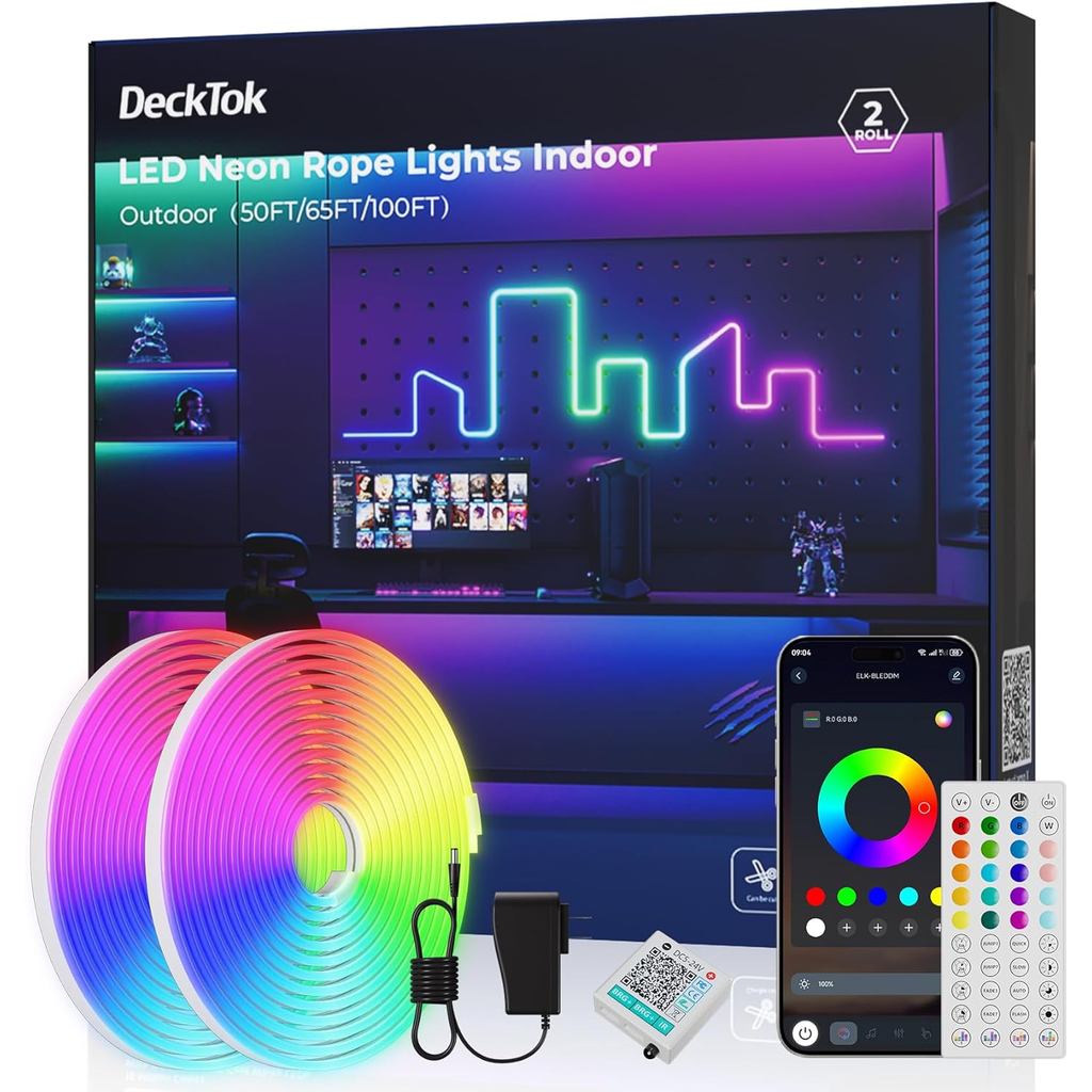 Neon Rope Lights Led 65FT - Flexible Led Strip Control with App/Remote ...
