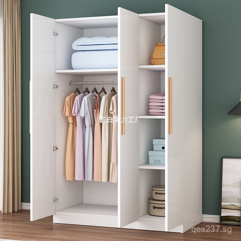 Wardrobe for Small Apartments, Solid Wood, Economical Storage, Large ...