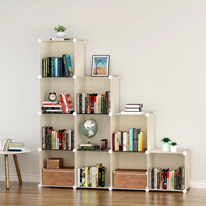 Simple Assembly Bookshelf Storage Rack Floor Storage Cabinet Iron Armor ...