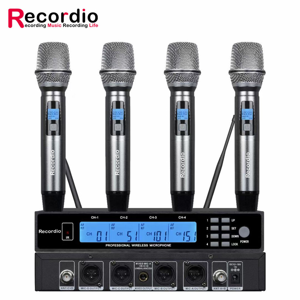 Professional Wireless Microphone One-to-Four U Segment Collar Clip-on ...