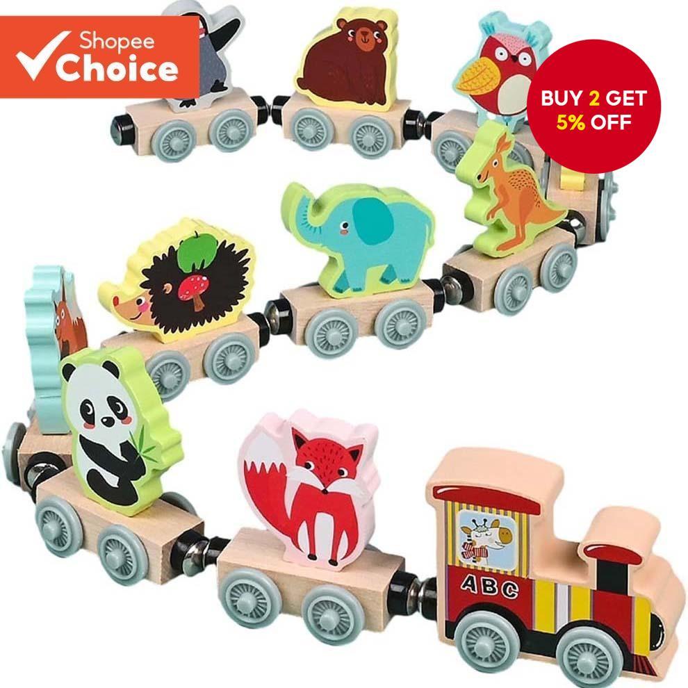 Magnetic Wooden Animals Train Set, Montessori Toys for Toddlers Toys ...