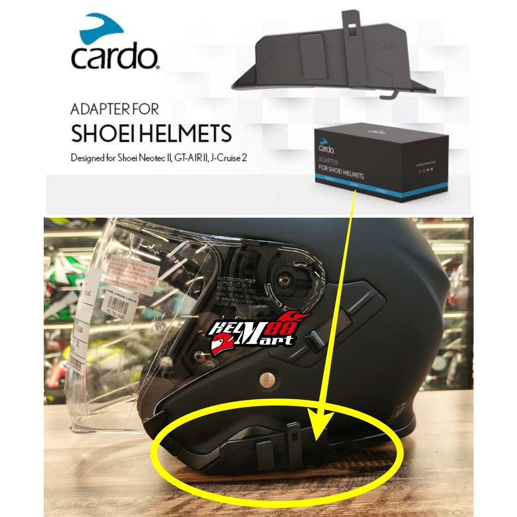 cardo packtalk shoei helmet adapter (Neotec 3/GT-Air 3/J-Cruise 3) to (Bold/Black) engineered mounting area and high 📢 NEW IN STOCK 📢
