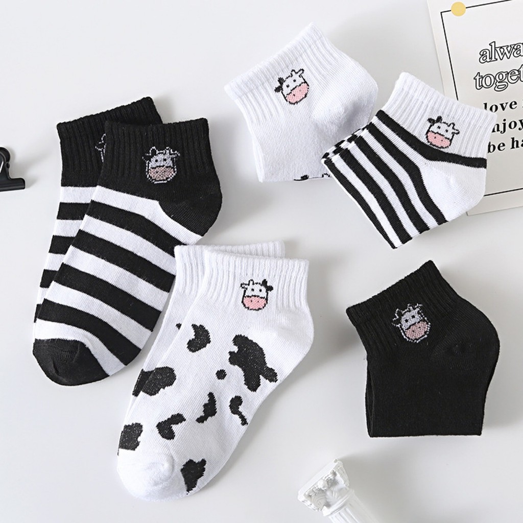Popmaker Shop Kaos Kaki Korea Sapi Lucu Unisex - Gambar 2