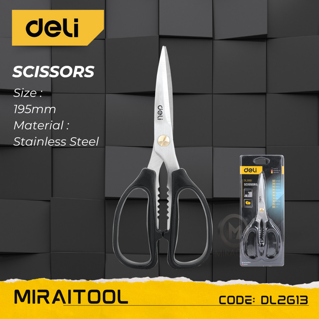 DELI DL2613 Gunting 195mm | Scissors | Shopee Singapore