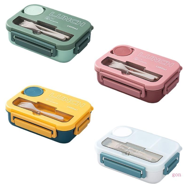 gon Lunch Box With Fork and Spoon Lunch Container Storage Box Meal ...