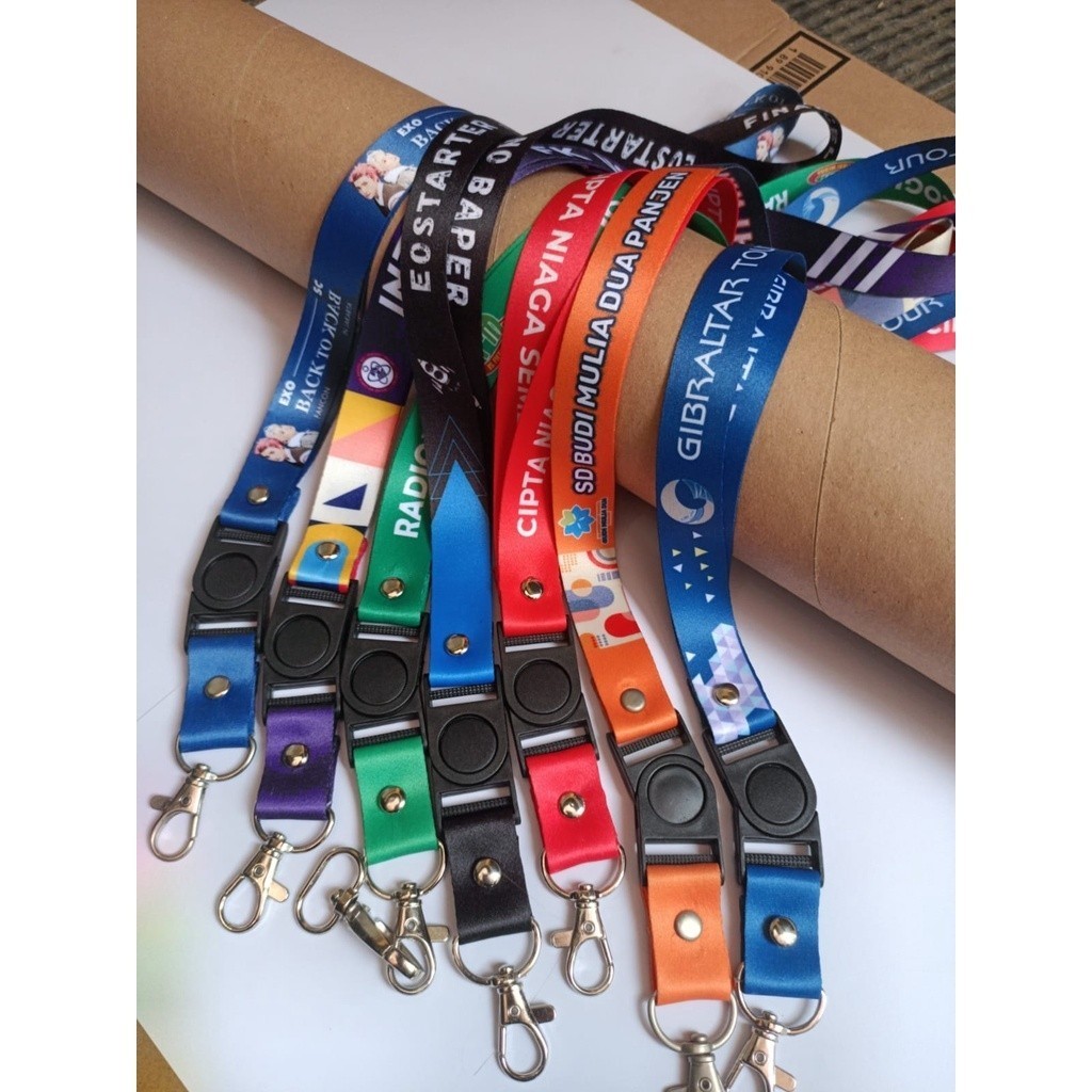 Popmaker Shop Lanyard ID Card Custom Logo Tahan Lama - Gambar 3