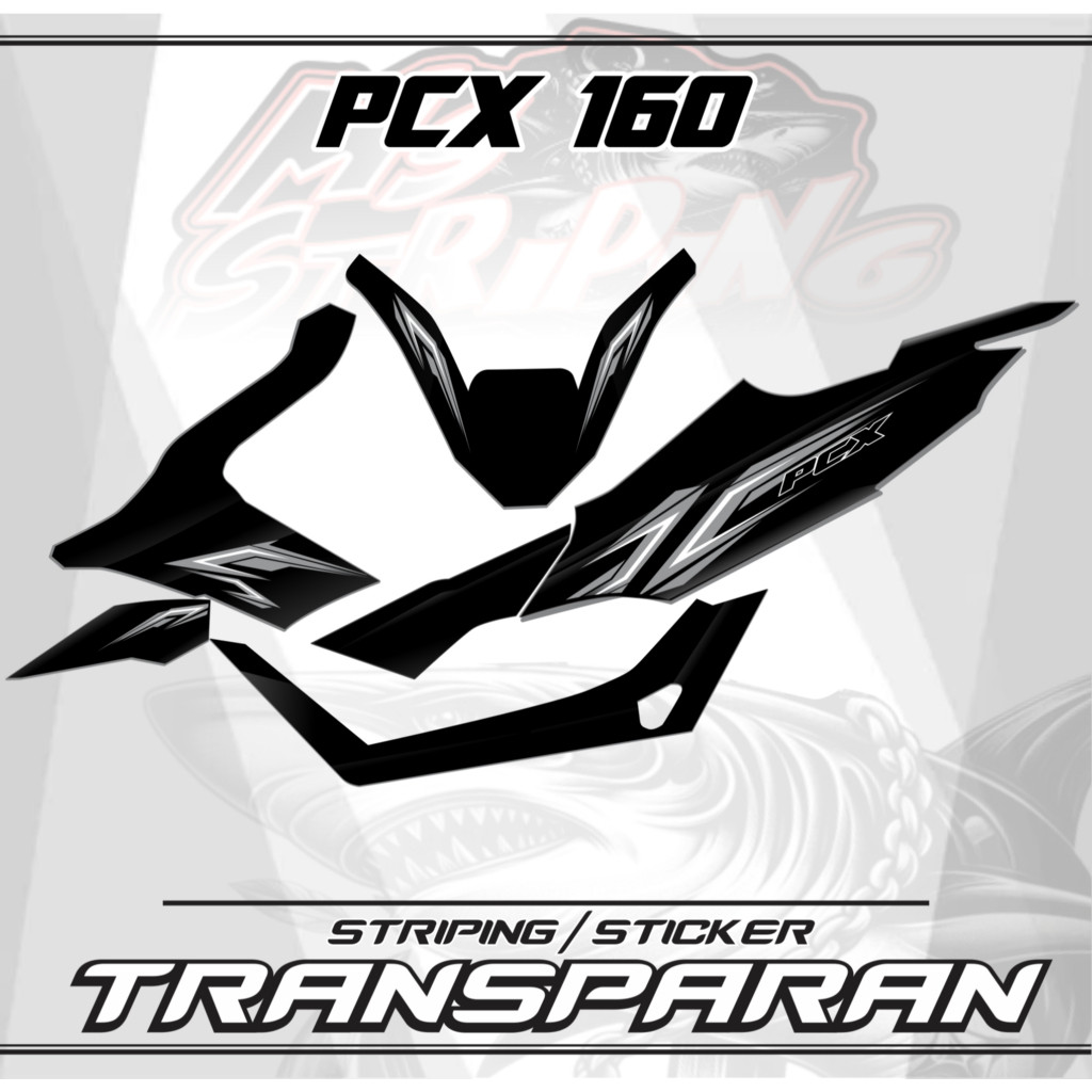 UV Sticker Striping Transparent Sticker Striping PCX 160 Custom MS003 ...