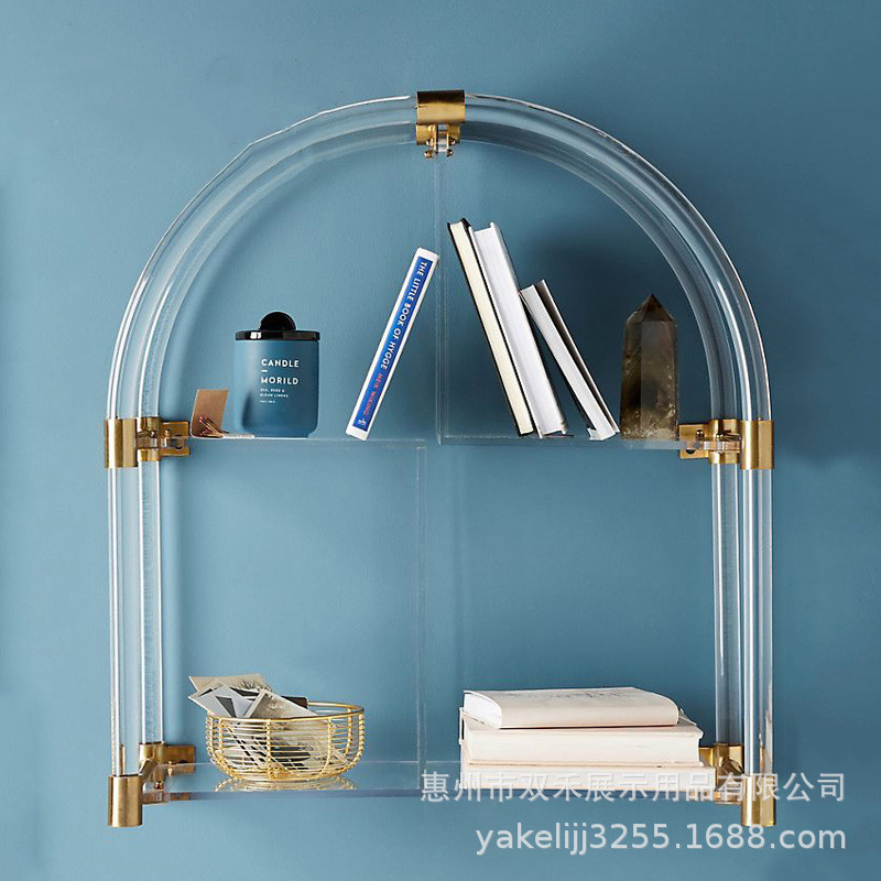 Acrylic Transparent Storage Rack Wall-Mounted Floating Bookshelf Wall ...
