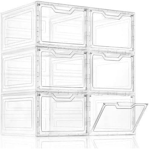 4-Tier Stackable Storage Bins with Lid, 23QT Storage Containers,Clear ...