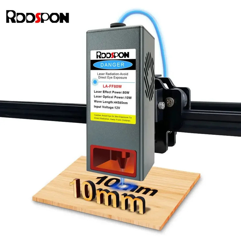 High Power Laser Module 80W 12V/24V CNC Laser Head with Air Assist TTL ...