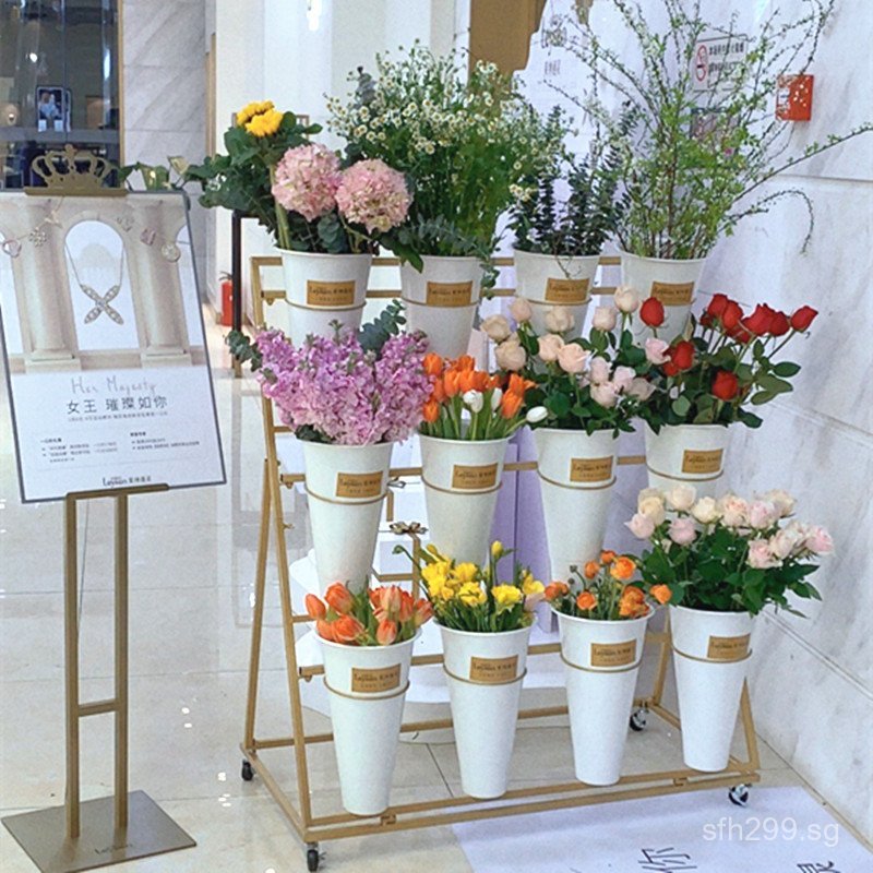 Shelf Storage Rack for Fresh Flowers Wedding Movable Stall Flower Rack ...