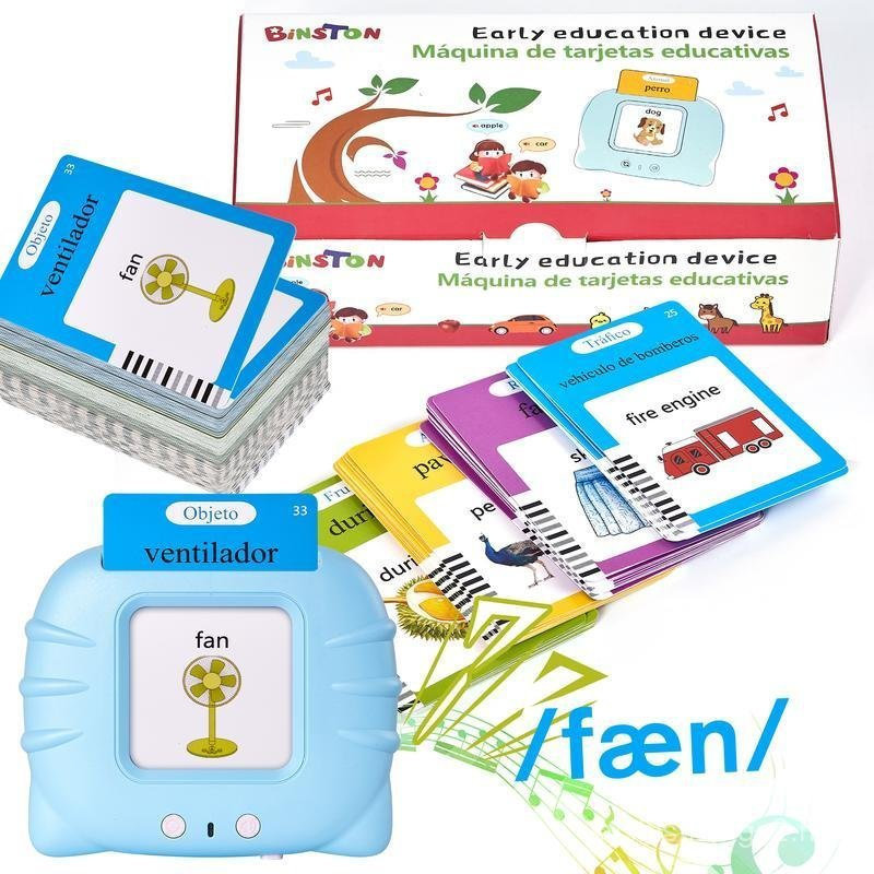 Spanish & English Talking Flash Cards for Toddler, Bilingual Flash ...