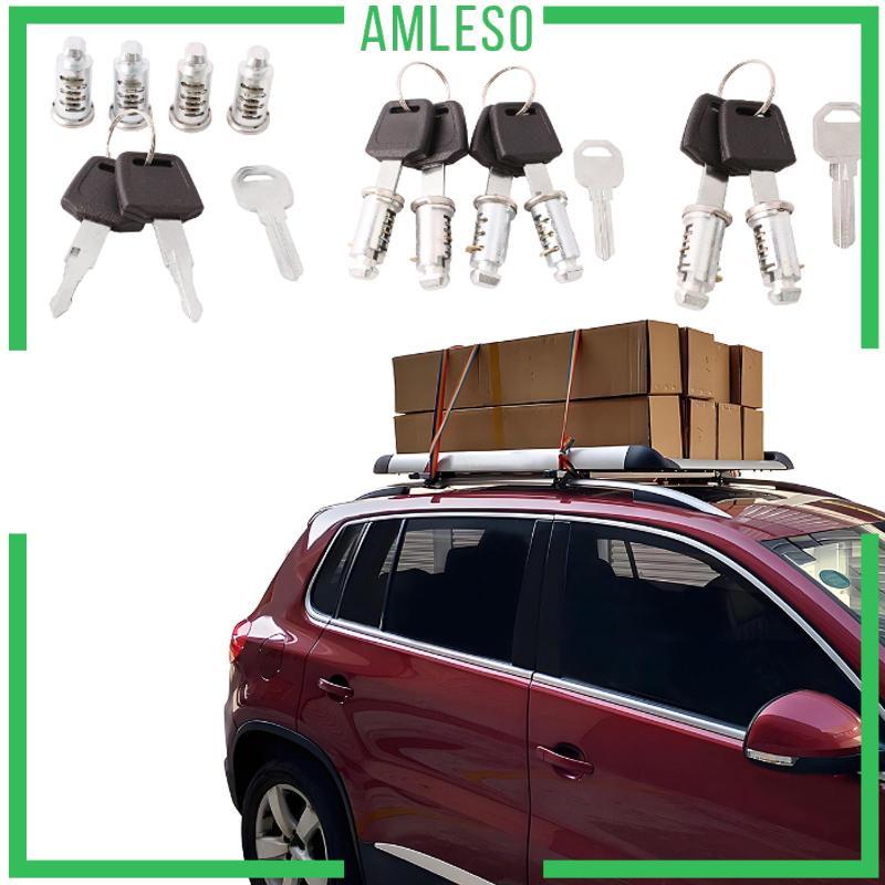 [Amleso] 4 Pieces Lock Cores with Key for Roof Cargo Rack Lock Cylinder ...
