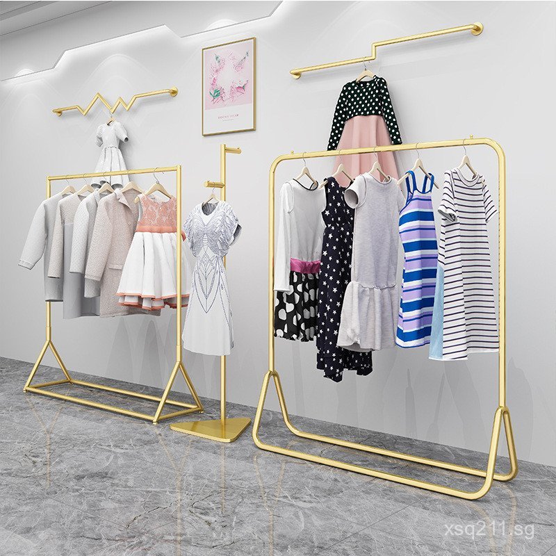 Clothes Rack Garment Rack Side Hanging Rack Iron Art Clothing Store ...
