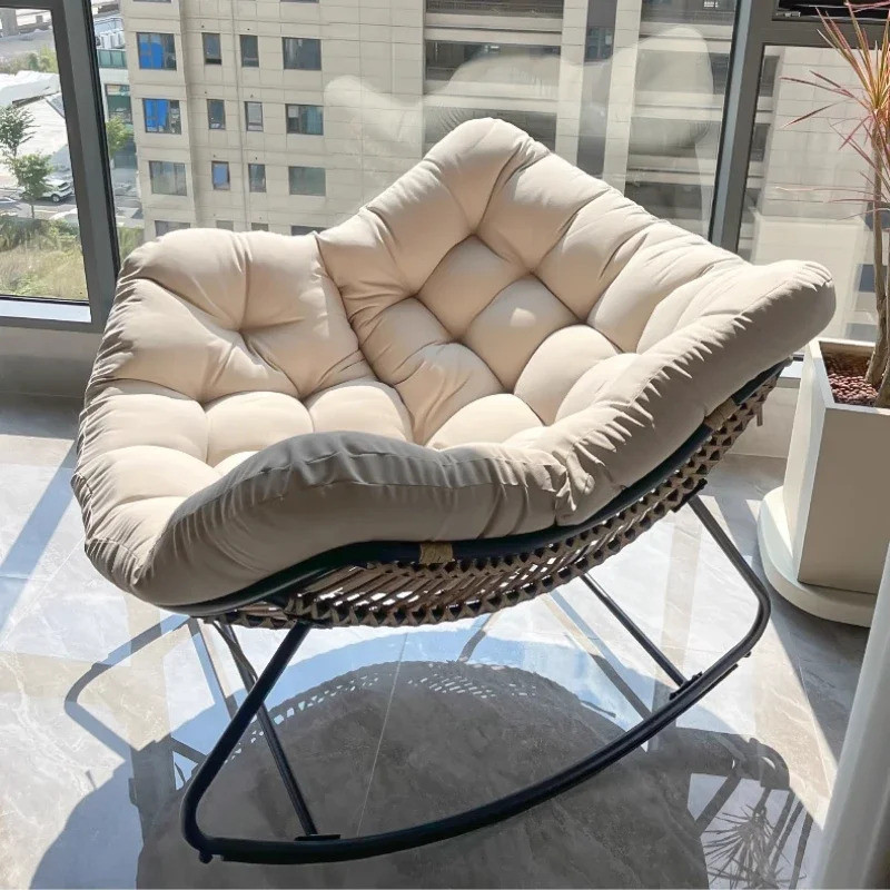 Rattan Weave Rocking Chair Lie Down Or Sleep Lunch Break Chair Living ...