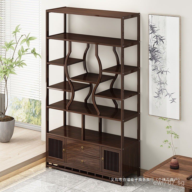 Tea Set Storage Rack Organizer Tea Cabinet Chinese Style Shelf Tea Room ...