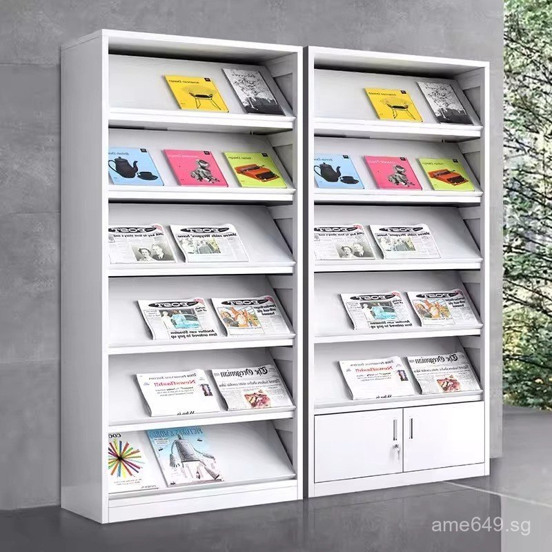 Lockable Steel Magazine Cabinet with Newspaper Holder, Magazine Rack ...